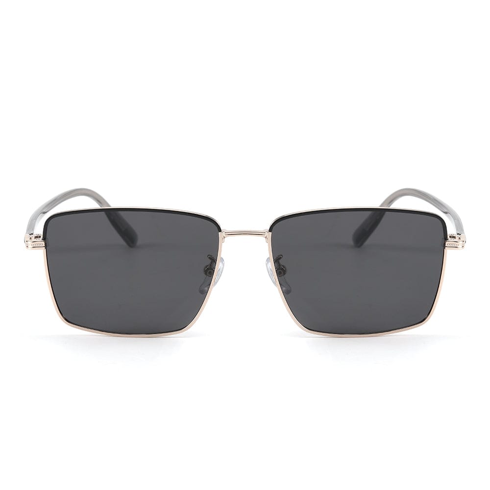 THE MEN THING Sunglasses J3308 - SLEEK VANTAGE- HD Polarised Sunglasses for Men - UV400 Protection, Stainless Steel Frame - Black-Grey Lens
