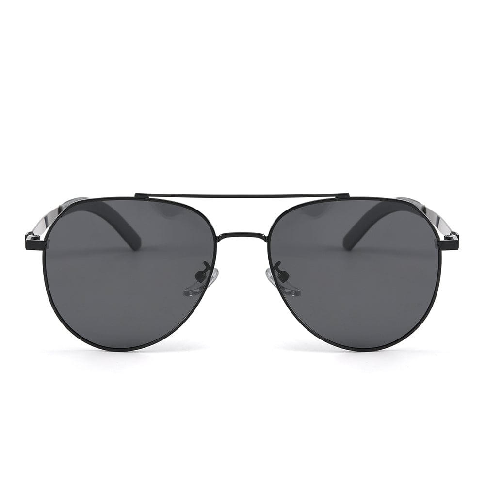 THE MEN THING Sunglasses J3332 - MYSTIC ARC - HD Polarised Sunglasses for Men - UV400 Protection, Stainless Steel Frame - Black Lens