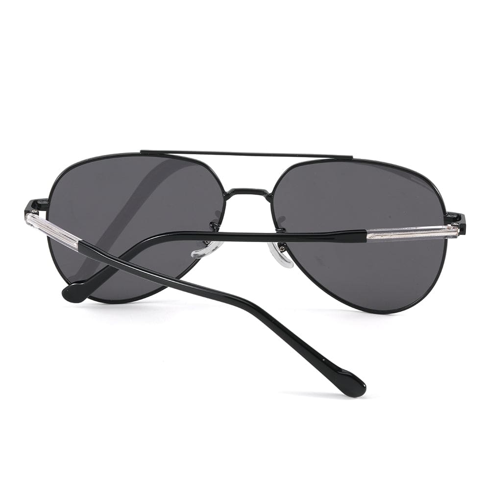 THE MEN THING Sunglasses J3335 - SUNLIT ELEGANCE - HD Polarised Sunglasses for Men - UV400 Protection, Stainless Steel Frame - Black Frame with Black Lens