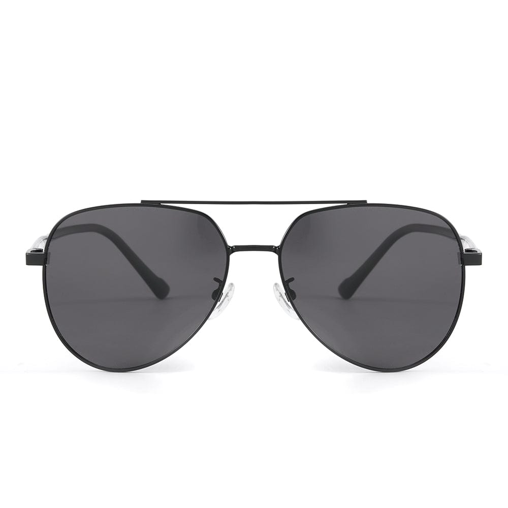 THE MEN THING Sunglasses J3335 - SUNLIT ELEGANCE - HD Polarised Sunglasses for Men - UV400 Protection, Stainless Steel Frame - Black Frame with Black Lens