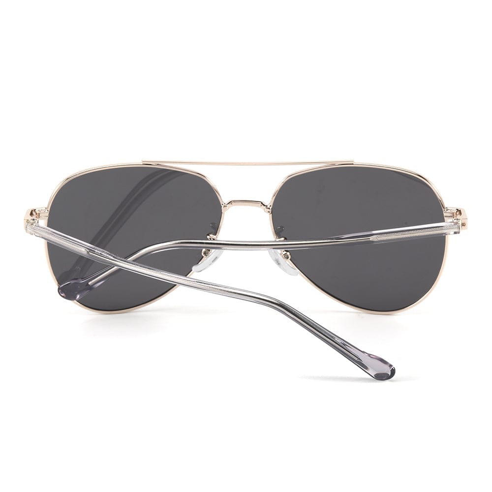 THE MEN THING Sunglasses J3335 - SUNLIT ELEGANCE - HD Polarised Sunglasses for Men - UV400 Protection, Stainless Steel Frame - Black-Gold Frame with Black Lens