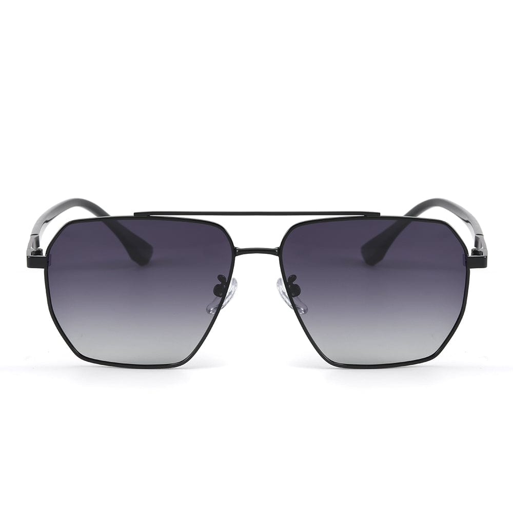 THE MEN THING Sunglasses J3337- SPECTRA NOIR- HD Polarised Sunglasses for Men - UV400 Protection, Stainless Steel Frame - Black Frame with Gradient Grey Lens