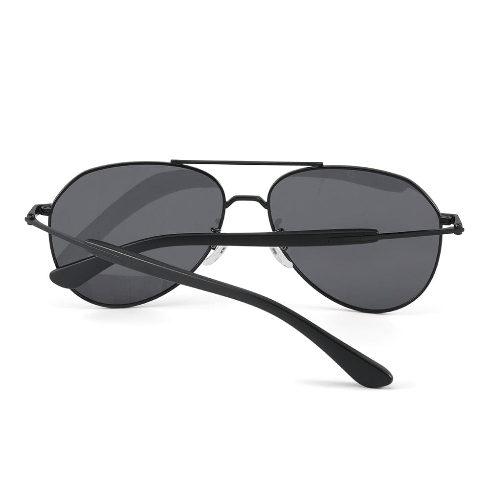 THE MEN THING Sunglasses J3338 - SLATE SOAR - HD Polarised Sunglasses for Men - UV400 Protection, Stainless Steel Frame - Black Frame with Black Lens