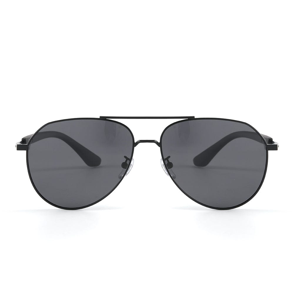 THE MEN THING Sunglasses J3338 - SLATE SOAR - HD Polarised Sunglasses for Men - UV400 Protection, Stainless Steel Frame - Black Frame with Black Lens