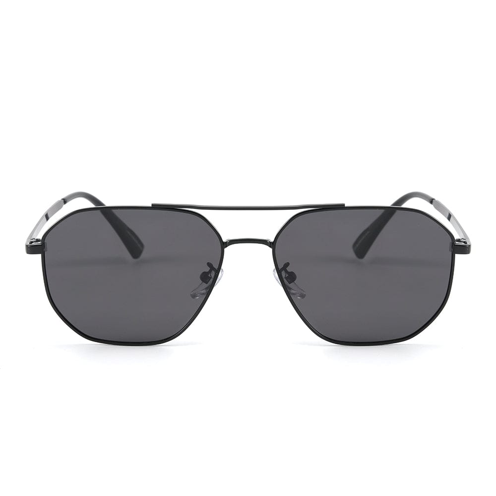 THE MEN THING Sunglasses J3347 - AMBER LUXE - HD Polarised Sunglasses for Men - UV400 Protection, Stainless Steel Frame - Black Frame with Black Lens