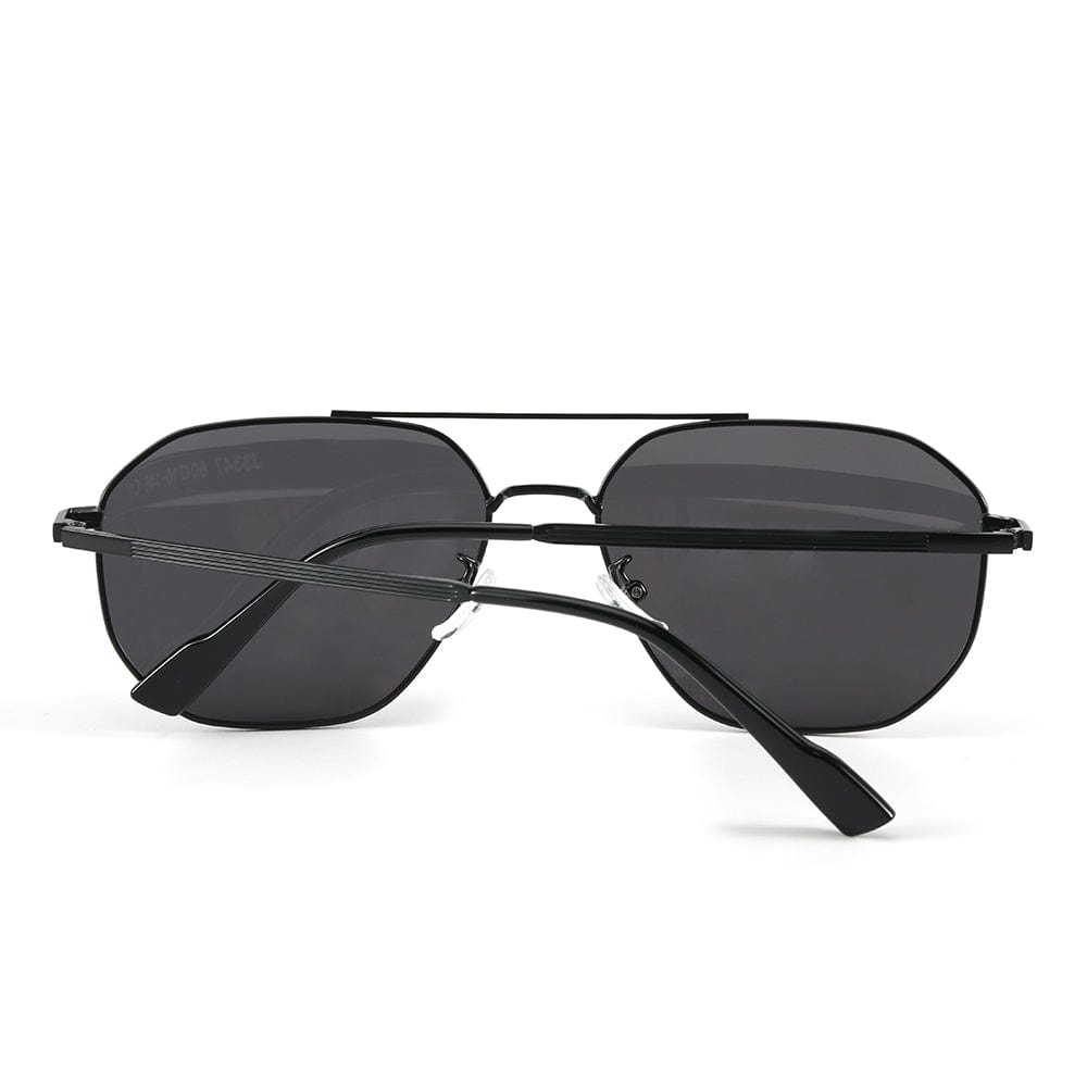 THE MEN THING Sunglasses J3347 - AMBER LUXE - HD Polarised Sunglasses for Men - UV400 Protection, Stainless Steel Frame - Black Frame with Black Lens