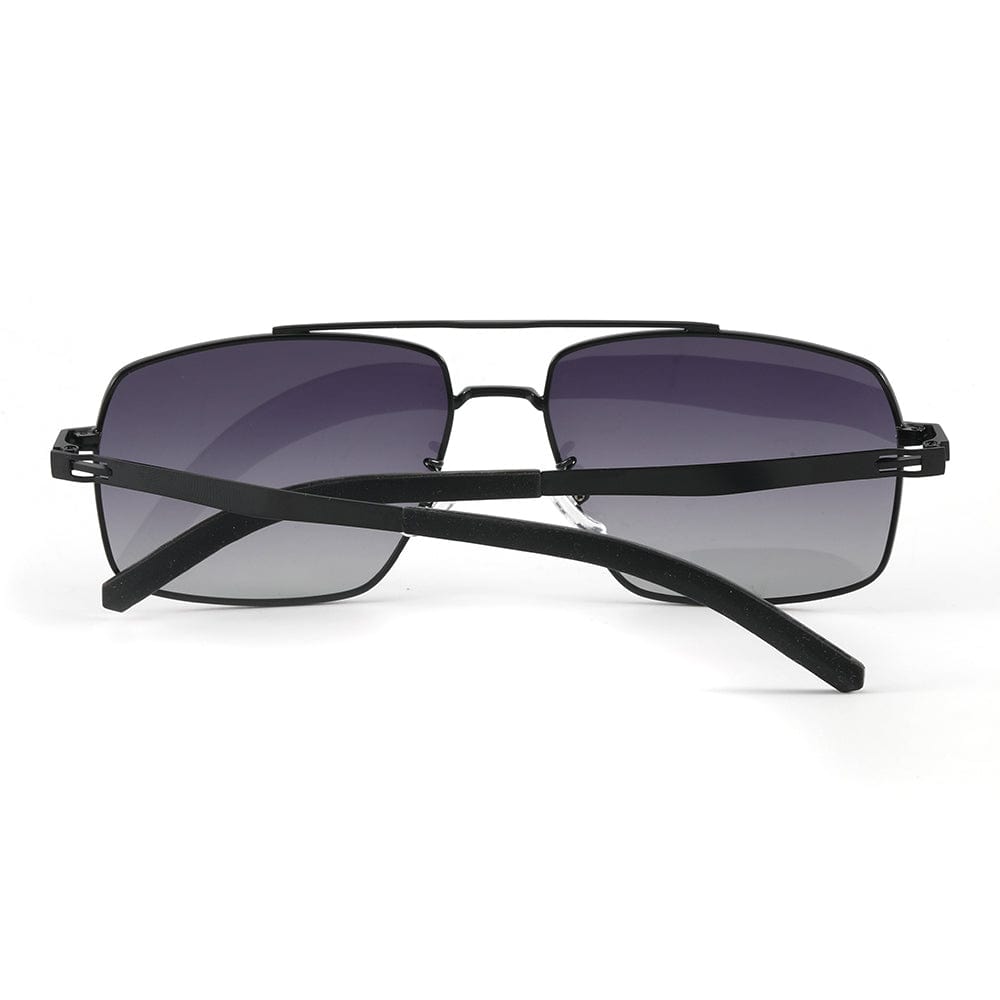 THE MEN THING Sunglasses J3348 - VORTEX SHADE - HD Polarised Sunglasses for Men - UV400 Protection, Stainless Steel Frame - Black Frame with Gradient Lens