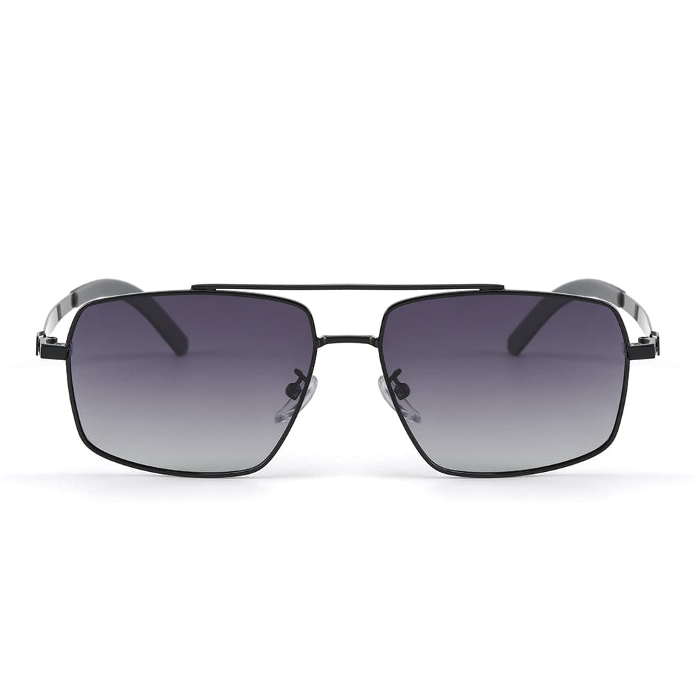 THE MEN THING Sunglasses J3348 - VORTEX SHADE - HD Polarised Sunglasses for Men - UV400 Protection, Stainless Steel Frame - Black Frame with Gradient Lens