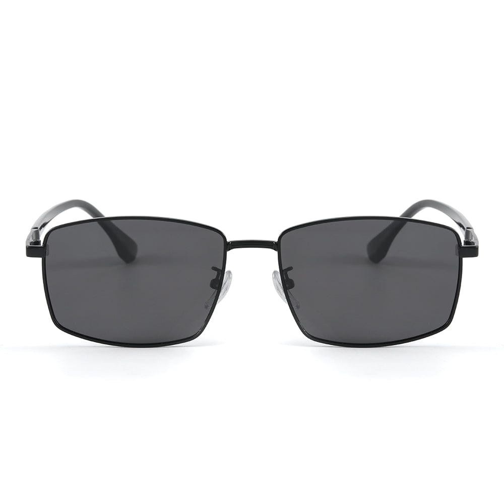 THE MEN THING Sunglasses J3351 - MISTY NOIR - HD Polarised Sunglasses for Men - UV400 Protection, Stainless Steel Frame - Black Frame with Black Lens
