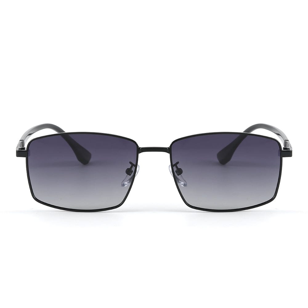 THE MEN THING Sunglasses J3351 - MISTY NOIR - HD Polarised Sunglasses for Men - UV400 Protection, Stainless Steel Frame - Black Frame with Gradient Lens