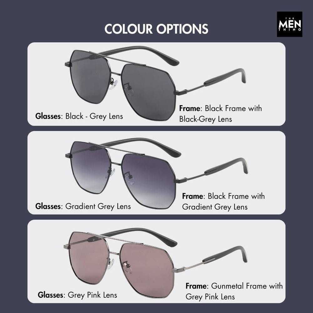 THE MEN THING Sunglasses J3354 - NOVA SHADE - HD Polarised Sunglasses for Men - UV400 Protection, Stainless Steel Frame - Black Frame with Black Lens