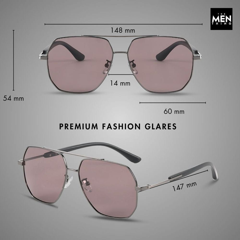 THE MEN THING Sunglasses J3354 - NOVA SHADE - HD Polarised Sunglasses for Men - UV400 Protection, Stainless Steel Frame - Black Frame with Black Lens