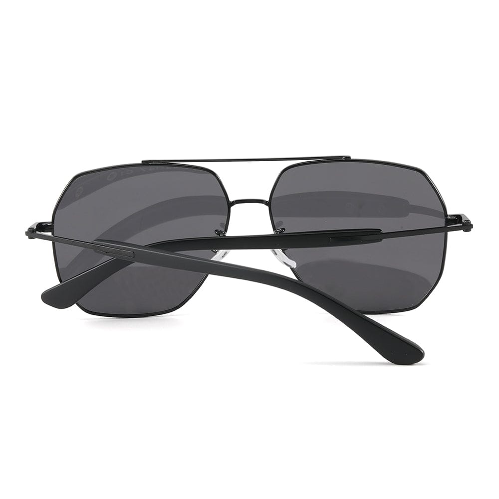 THE MEN THING Sunglasses J3354 - NOVA SHADE - HD Polarised Sunglasses for Men - UV400 Protection, Stainless Steel Frame - Black Frame with Black Lens