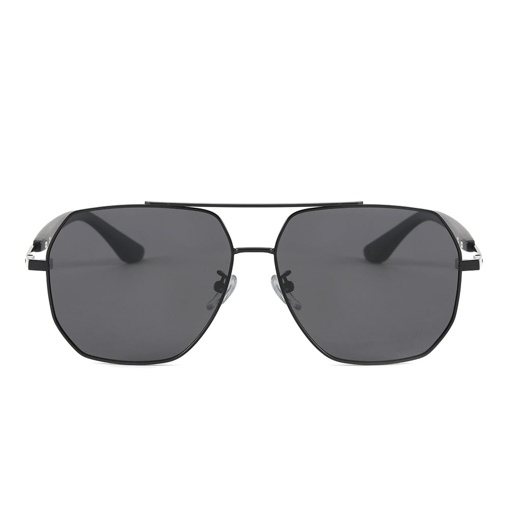 THE MEN THING Sunglasses J3354 - NOVA SHADE - HD Polarised Sunglasses for Men - UV400 Protection, Stainless Steel Frame - Black Frame with Black Lens