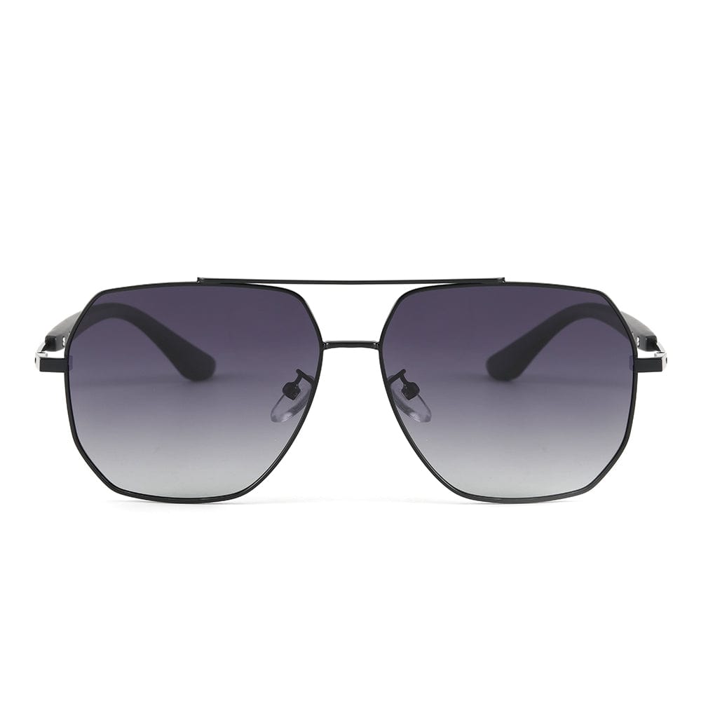 THE MEN THING Sunglasses J3354 - NOVA SHADE - HD Polarised Sunglasses for Men - UV400 Protection, Stainless Steel Frame - Black Frame with Gradient Grey Lens
