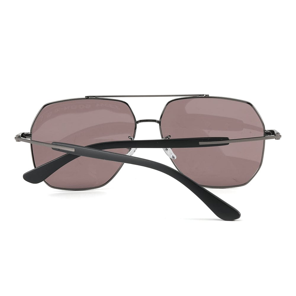 THE MEN THING Sunglasses J3354 - NOVA SHADE - HD Polarised Sunglasses for Men - UV400 Protection, Stainless Steel Frame - Gunmetal Frame with Grey Pink Lens