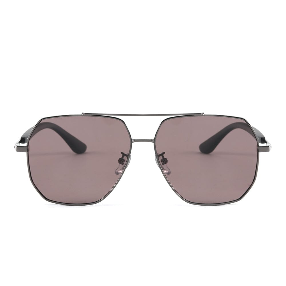 THE MEN THING Sunglasses J3354 - NOVA SHADE - HD Polarised Sunglasses for Men - UV400 Protection, Stainless Steel Frame - Gunmetal Frame with Grey Pink Lens