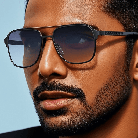 THE MEN THING Sunglasses J3362 -JETSETTER VISION - HD Polarised Sunglasses for Men - UV400 Protection, Stainless Steel Frame - Black Frame with Gradient Grey Lens