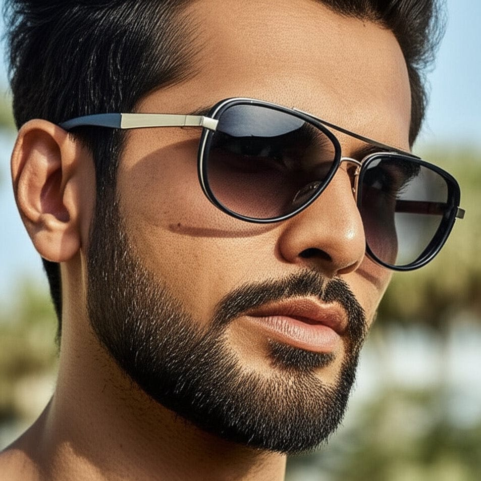 THE MEN THING Sunglasses S15101 AURIX SHADES HD Polarized Sunglasses for Men - UV400 Protection, Stainless Steel Frame
