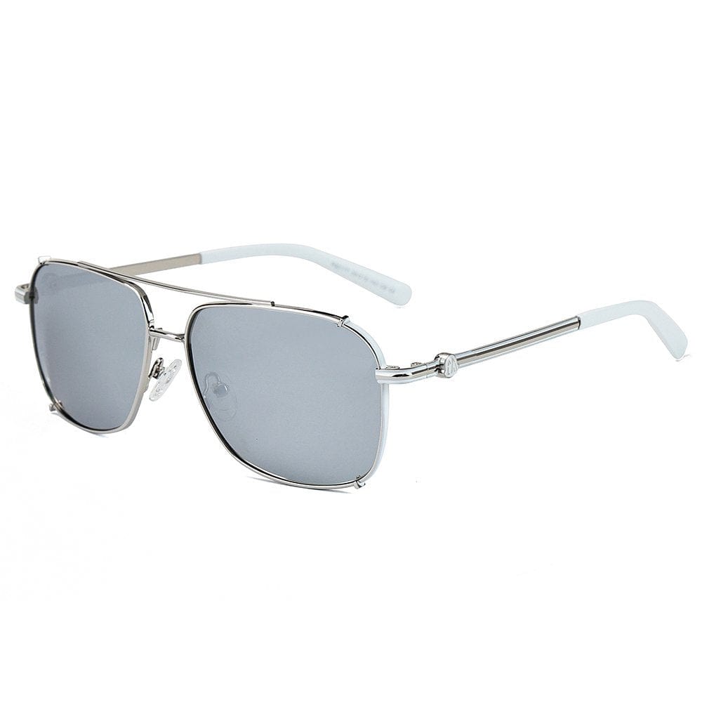 THE MEN THING Sunglasses Silver Mirror 2177 ASH CREST HD Polarized Sunglasses for Men - UV400 Protection, Stainless Steel Frame