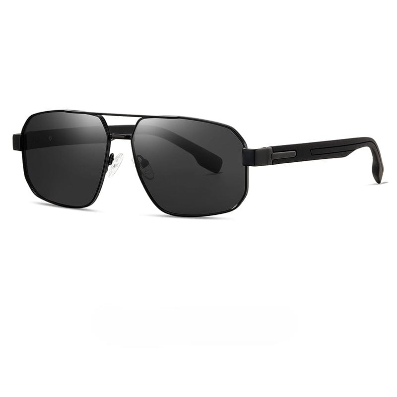 THE MEN THING Sunglasses Solid Black S15107 TACTICAL EDGE HD Polarized Sunglasses for Men - UV400 Protection, Stainless Steel Frame