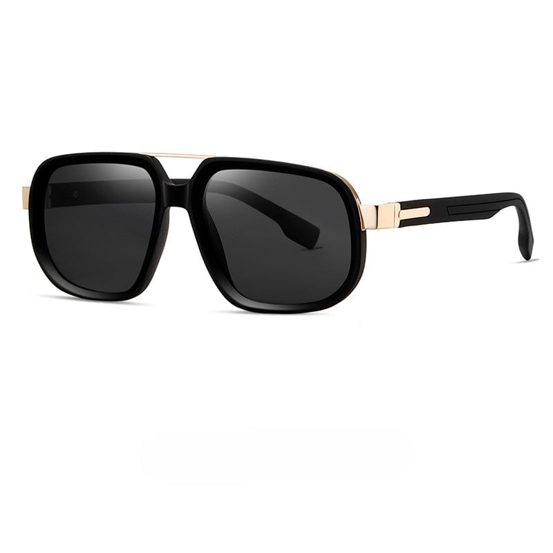 THE MEN THING Sunglasses Solid Black S15113 SAVANNA LUXE HD Polarized Sunglasses for Men - UV400 Protection, Stainless Steel Frame