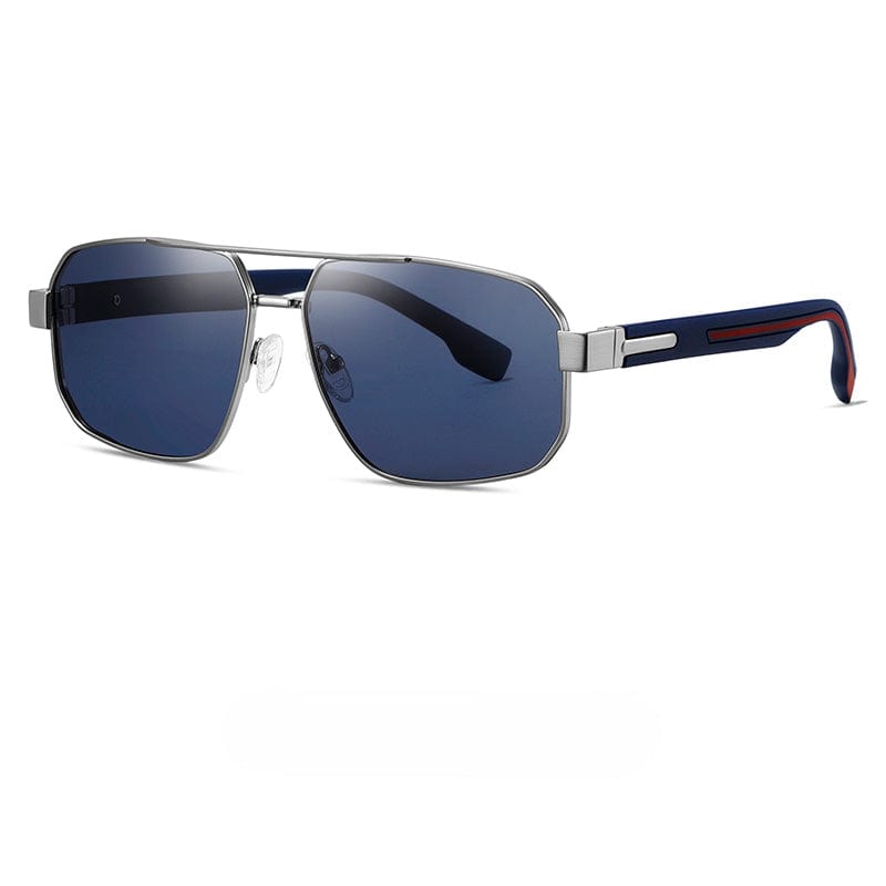 THE MEN THING Sunglasses Solid Blue S15107 TACTICAL EDGE HD Polarized Sunglasses for Men - UV400 Protection, Stainless Steel Frame