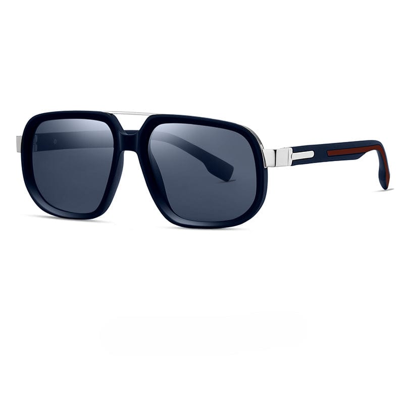 THE MEN THING Sunglasses Solid Dark Blue-Grey S15113 SAVANNA LUXE HD Polarized Sunglasses for Men - UV400 Protection, Stainless Steel Frame
