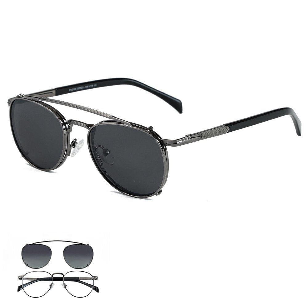 THE MEN THING Sunglasses Solid Dark Grey 2196 REGENT SHADOW HD Polarized Sunglasses for Men - UV400 Protection, Stainless Steel Frame
