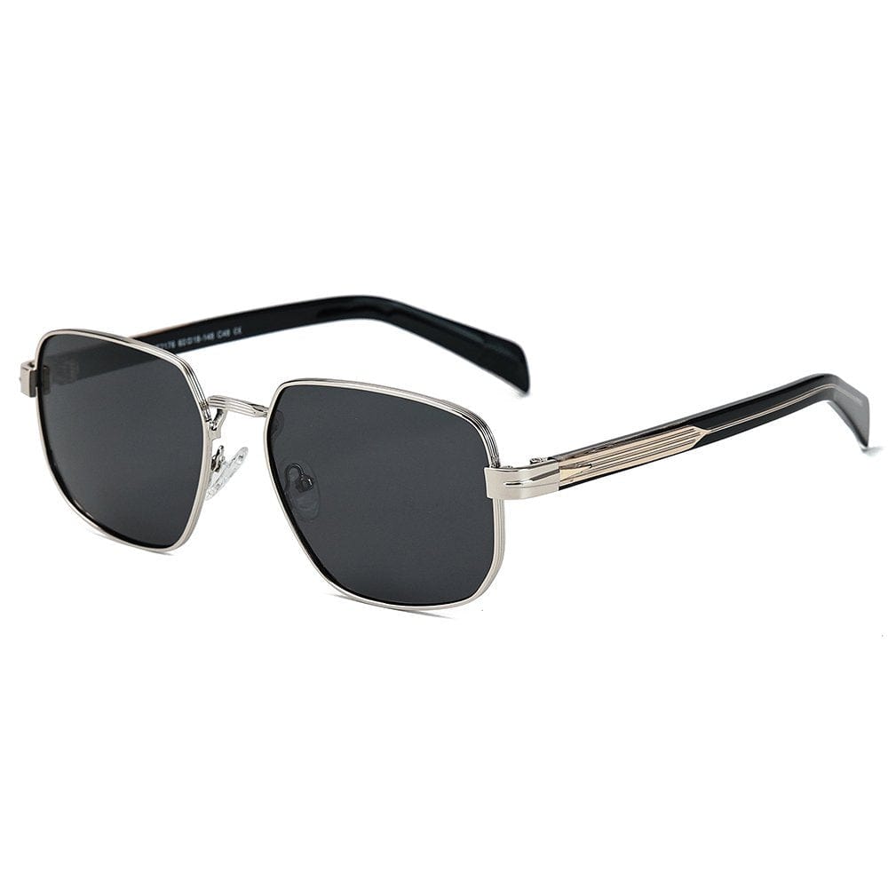THE MEN THING Sunglasses Solid Grey 2176 SAFFRON TINT HD Polarized Sunglasses for Men - UV400 Protection, Stainless Steel Frame