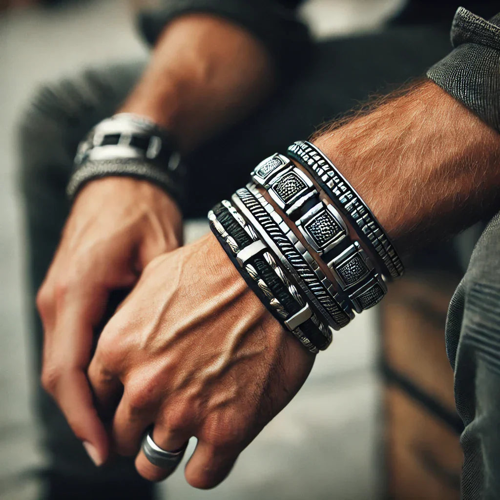 Stylish Steel Bracelets for Every Occasion showcased on a hand, blending elegance and durability from our collection.