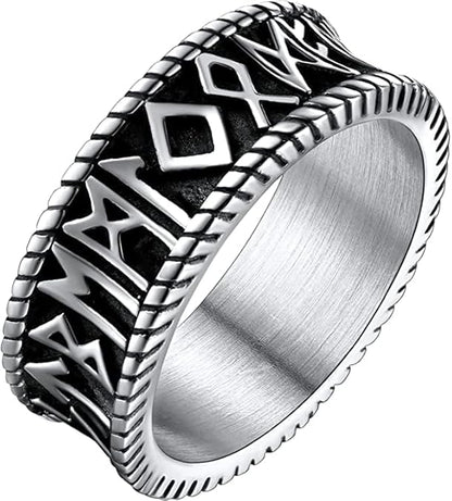 CELTIC KNOT VIKING - Titanium Steel Ring  (Silver Tone - Size 17,21,24)