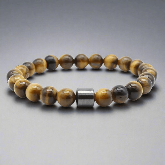 THE MEN THING Bead Bracelet AZURITE ATMOSPHERE - Beads Bracelet with Natural Stone - 7 inch Stretch Bracelet