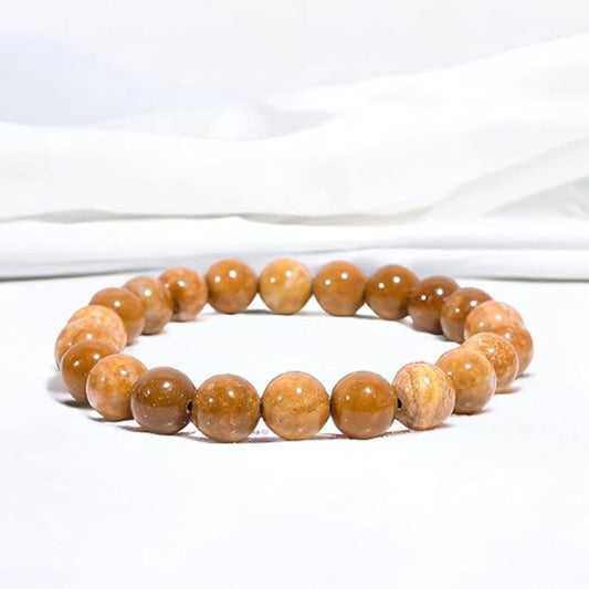 THE MEN THING Bead Bracelet CANYON - 12mm Beads Bracelet with Natural Stone - 7 inch (Adjustable) Stretch Bracelet