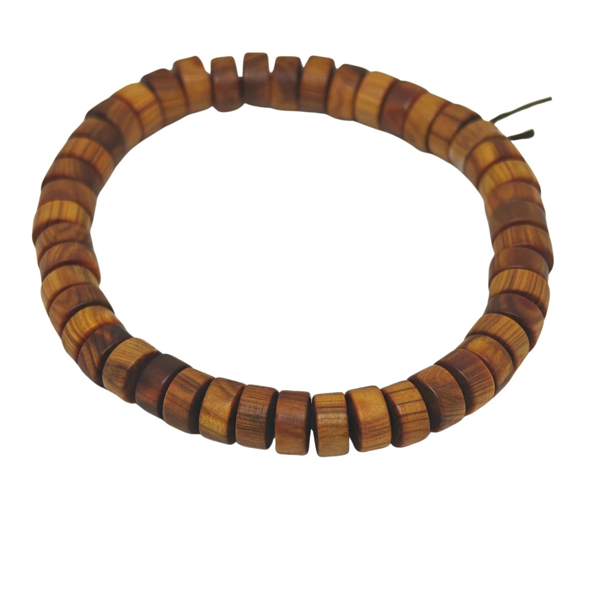 THE MEN THING Bead Bracelet CEDAR CORE  - 10mm Wooden Beads Bracelet with Natural Stone - Adjustable Bracelet