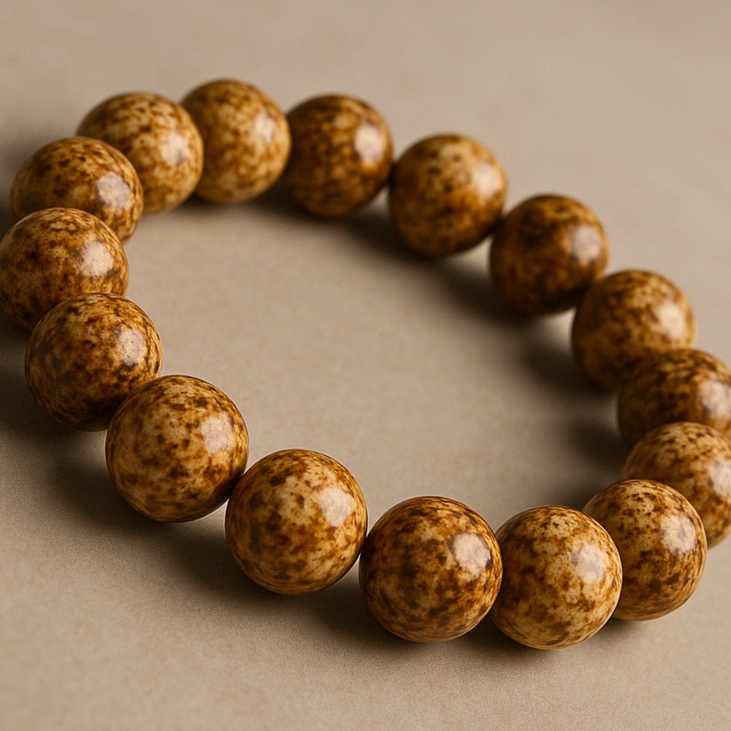 THE MEN THING Bead Bracelet MYSTIC DUNE - 12mm Beads Bracelet with Natural Stone - Adjustable Bracelet