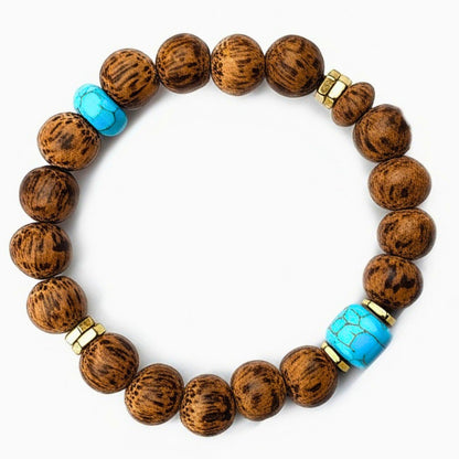 THE MEN THING Bead Bracelet MYSTIC EARTH - 12mm Beads Bracelet with Natural Stone - Adjustable Bracelet