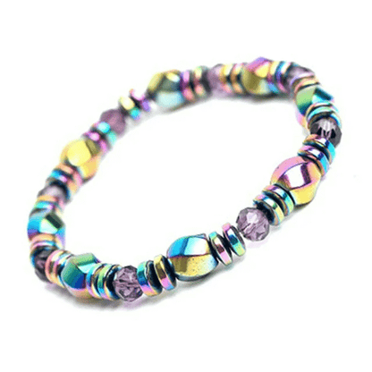 THE MEN THING Bead Bracelet SPECTRA MULTICOLOR  - Beads Bracelet with Natural Stone - "7" inch Stretch Bracelet for Men & Boys