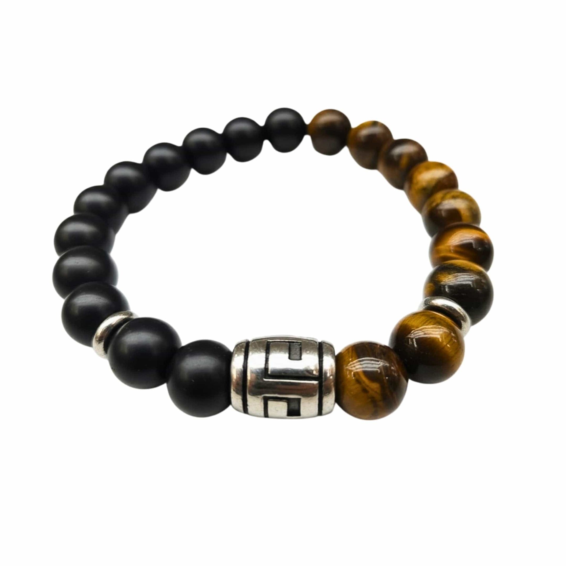 THE MEN THING Bead Bracelet TIGRANE - 12mm Beads Bracelet with Natural Stone - Adjustable Bracelet