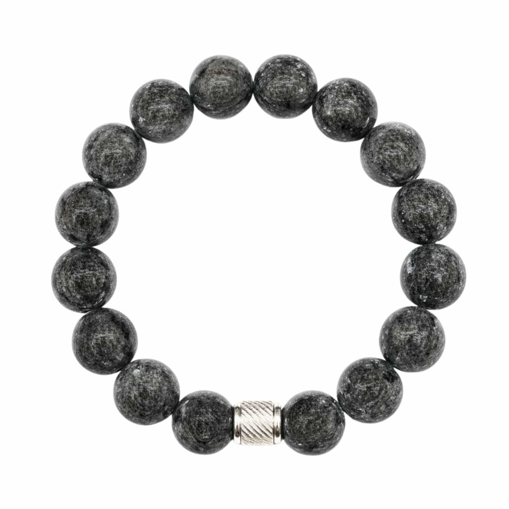 THE MEN THING Bead Bracelet VEYNOR - 12mm Beads Bracelet with Natural Stone - Adjustable Bracelet