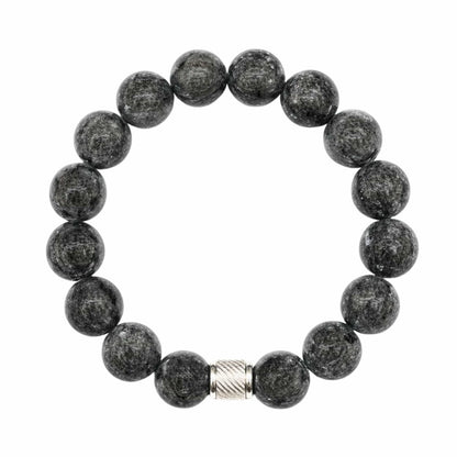 THE MEN THING Bead Bracelet VEYNOR - 12mm Beads Bracelet with Natural Stone - Adjustable Bracelet