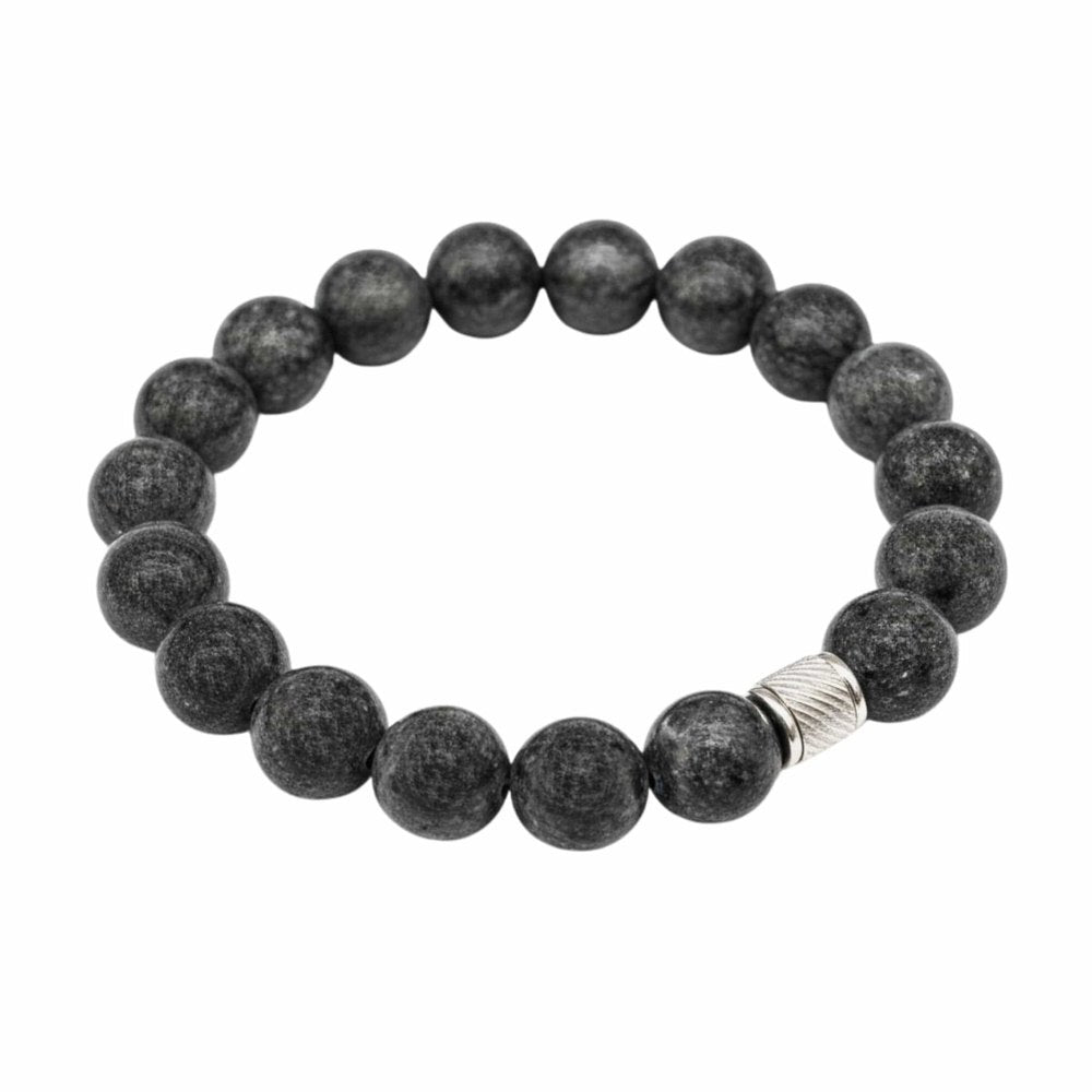 THE MEN THING Bead Bracelet VEYNOR - 12mm Beads Bracelet with Natural Stone - Adjustable Bracelet