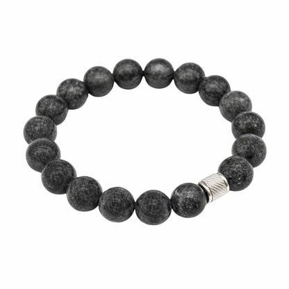 THE MEN THING Bead Bracelet VEYNOR - 12mm Beads Bracelet with Natural Stone - Adjustable Bracelet