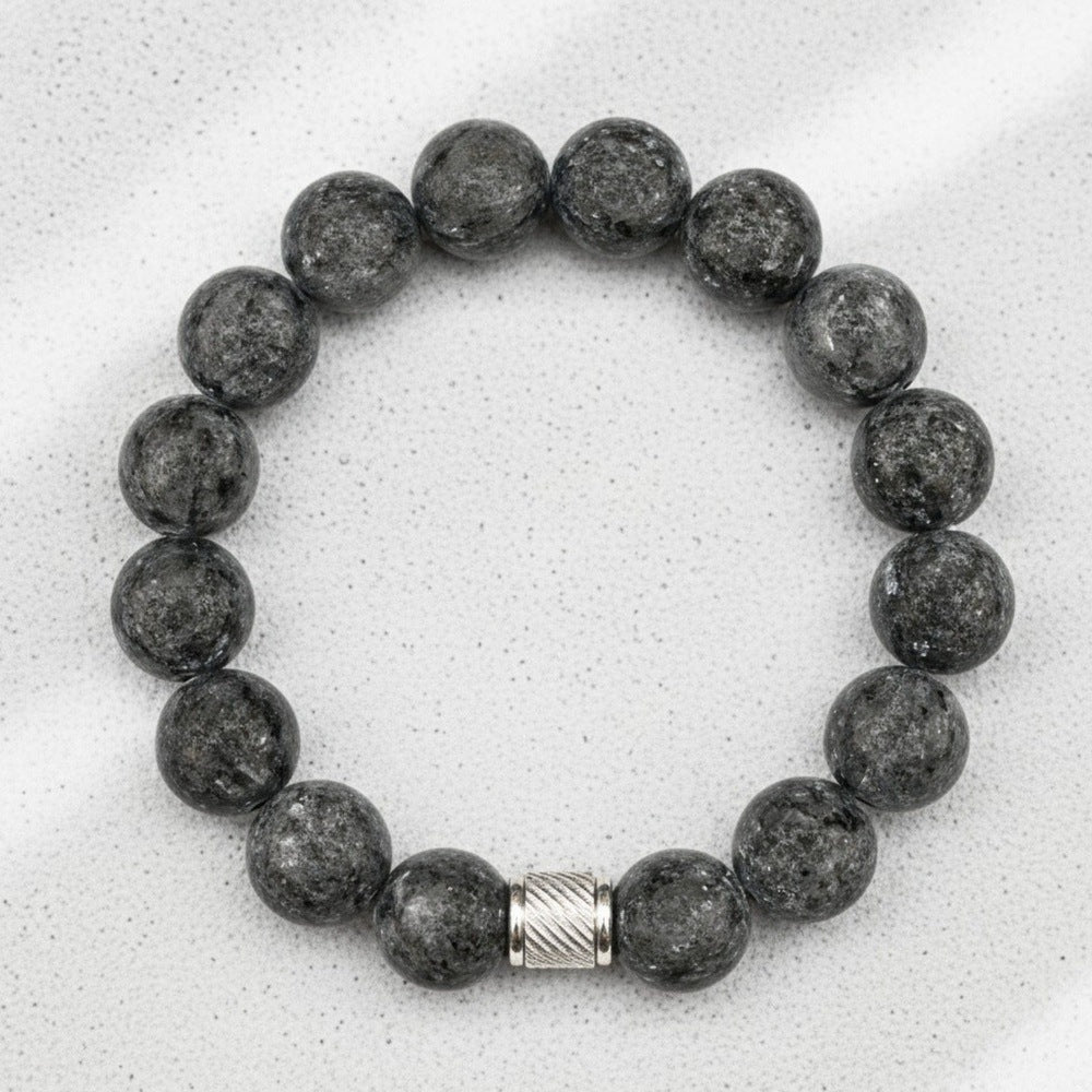 THE MEN THING Bead Bracelet VEYNOR - 12mm Beads Bracelet with Natural Stone - Adjustable Bracelet