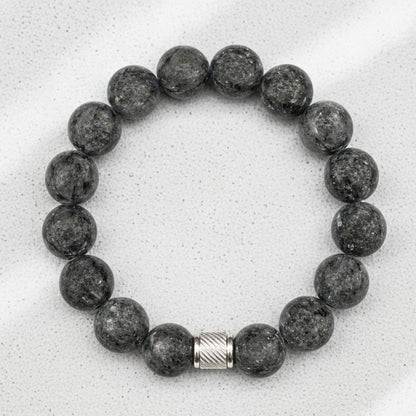 THE MEN THING Bead Bracelet VEYNOR - 12mm Beads Bracelet with Natural Stone - Adjustable Bracelet