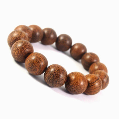 THE MEN THING Bead Bracelet WOODREALM - 12mm Beads Bracelet with Natural Stone - Adjustable Bracelet