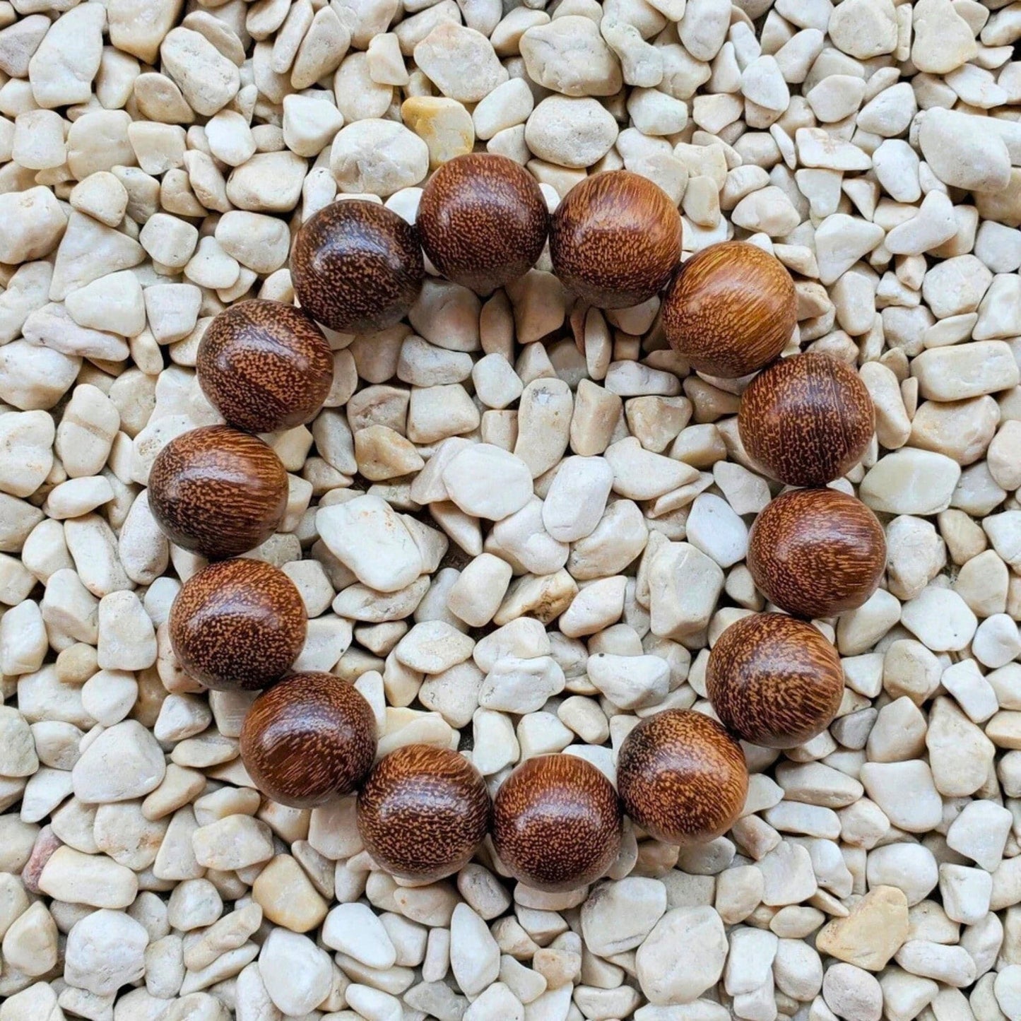 THE MEN THING Bead Bracelet WOODREALM - 12mm Beads Bracelet with Natural Stone - Adjustable Bracelet