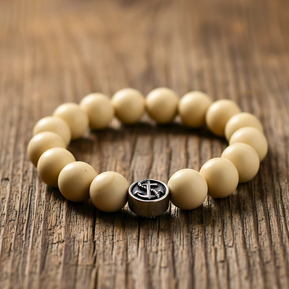THE MEN THING Bead Bracelets ZEN HOURS - 12mm Beads Bracelet with Natural Stone - Adjustable Bracelet