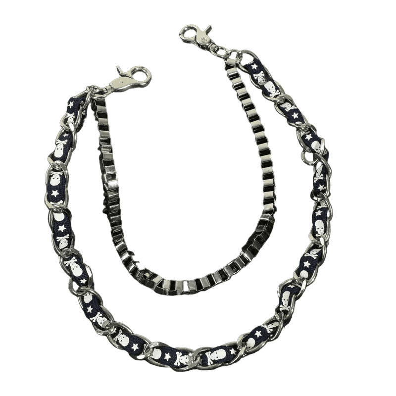 THE MEN THING Biker Fashion GRIT WAIST CHAIN - Pure Titanium Steel Heavy Duty Long Waist Biker Jeans Chain with Lobster Clasps for Men & Boys - 38 inch