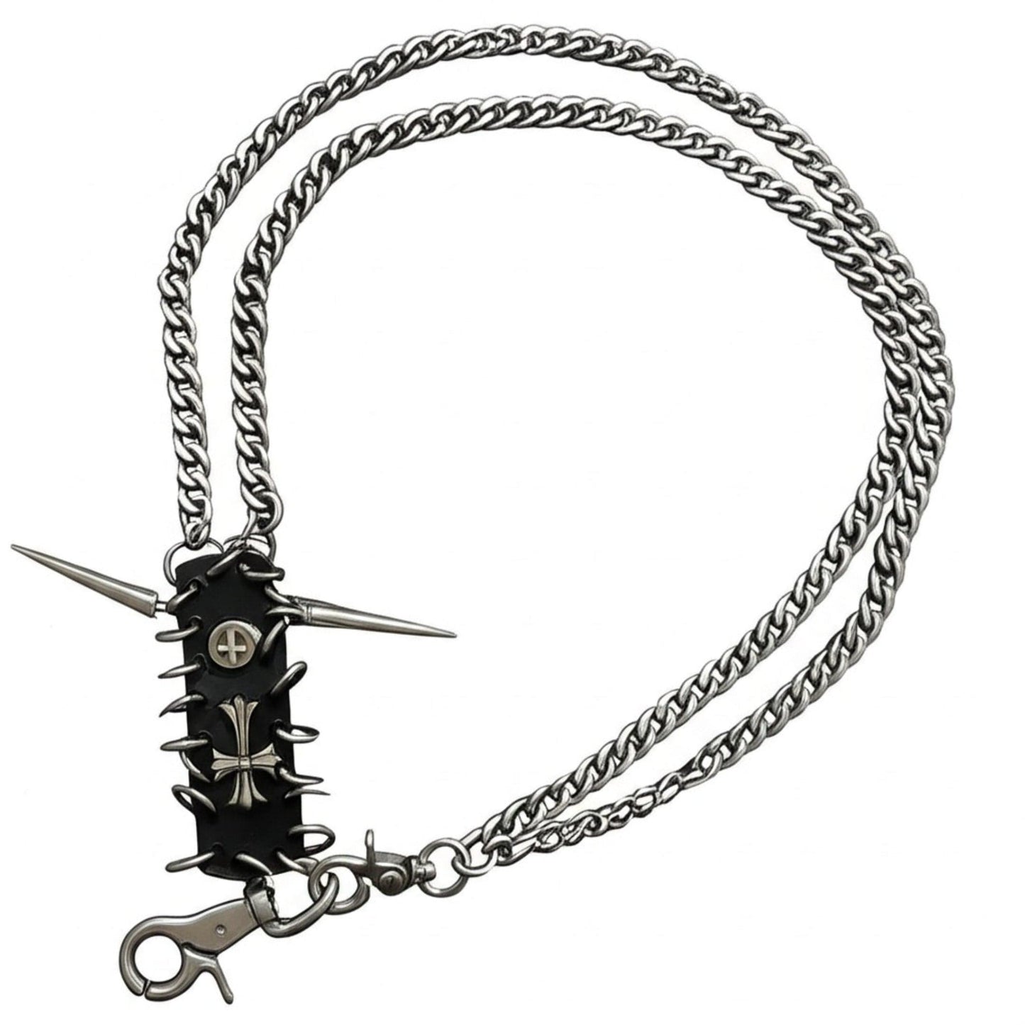 THE MEN THING Biker Fashion HELLSPIRE CHAIN - Pure Titanium Steel Wallet Biker Jeans Chain with Lobster Clasps for Men & Boys - "27"inch